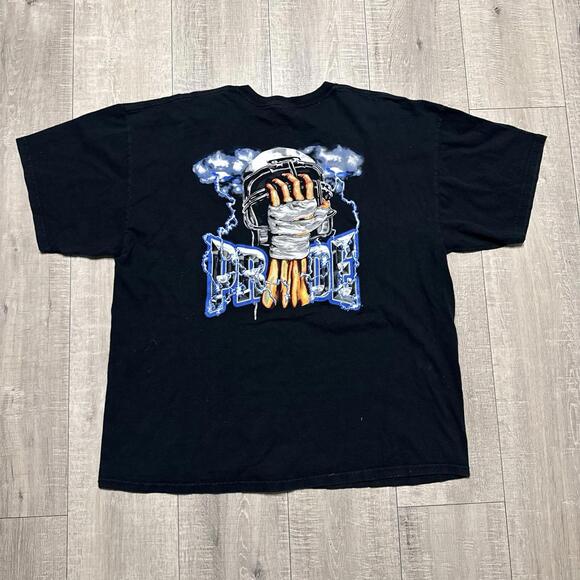 Vintage Gildan Ultra Cotten Spartan Football Black T Shirt - Picture 5 of 7